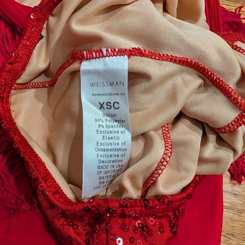 Weissman Red Fringe Sequin Dance Costume - Picture 7 of 7